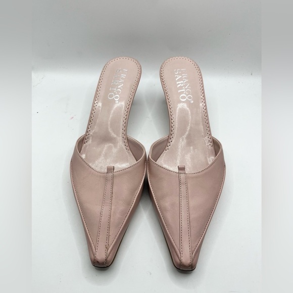 Franco Sarto Mules Pink Pointed Toe Block Heel Slip On Heels Leather Size 8 - Picture 3 of 8